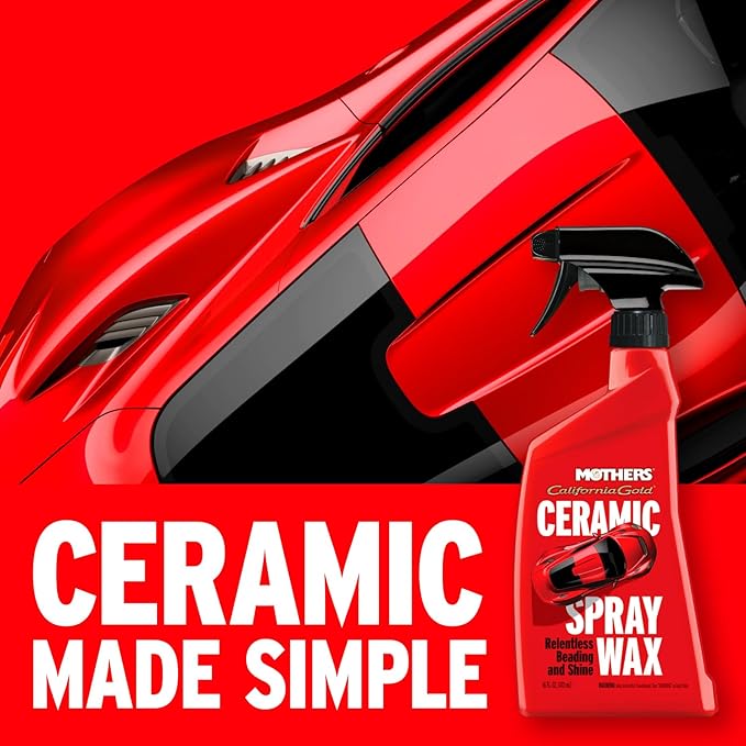 Mothers California Gold Ceramic Spray Wax, 16 oz. – Super-Hydrophobic, Delivers Deep Gloss, Relentless Beading & Long-Lasting Shine in a Quick, Easy, User-Friendly Spray-On Formula (05766)