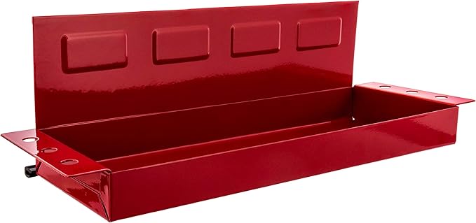 TCP Global 12" Magnetic Tool Shelf - Toolbox & Cabinet Organizer - Magnetic Tray for Shop, Garage, Workshop - Metal Surface Mount, Tool Box Accessories for Home, Workspace and Garage