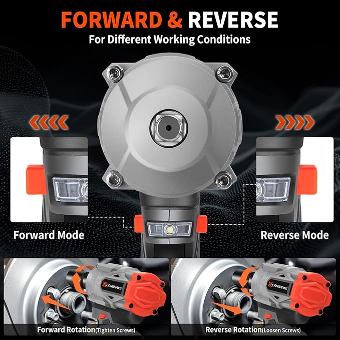 1400N.m Cordless Impact Wrench, 1/2' 21V Heavy Duty Brushless Impact Gun with 2 x 4.0Ah Battery & 5 Sockets, 3 Speeds Adjustment, 1050ft-lbs Electric Pistola Llave de Impacto for Car Truck Tires Mover