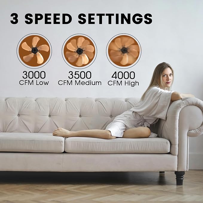 AZOUTDOOR 2 Pack 20 Inch Wall Mounted Fans with Remote Control, Oscillating Fan with 3 Speed Settings, High Velocity Fans with Adjustable Tilt and Timing for Bedroom, Living Room, Kitchen, Office