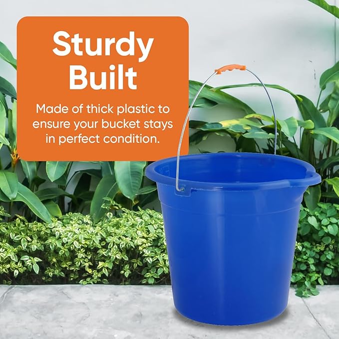 Superio Plastic 2 Gallon Bucket for Cleaning - Car Wash Bucket with Grip Handle - Royal Blue Small Durable Pail for Fishing, Mopping, Cleaning Camping - 10 Liter 4 Pack