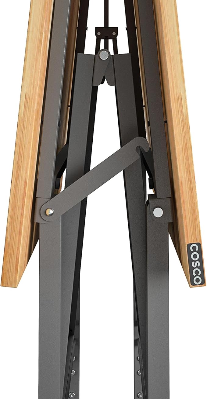 COSCO SmartFold Butcher Block Portable Workbench/Folding Utility Table (Gray Steel Frame)