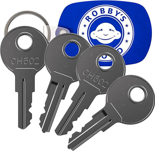 Robby's Cloud CH502 Replacement Key for Truck Tool Boxes and Paddle Handle Tool Boxes Marked CH-502-1 Keychain Included - Key style May Vary (4 Pack)