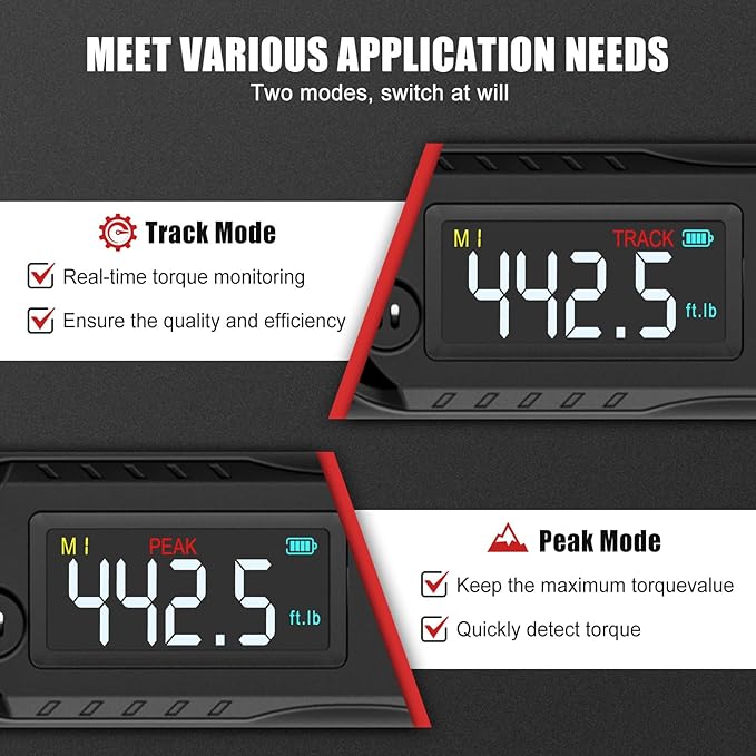 VANPO 3/4-Inch Digital Torque Wrench 22.1-442.5 Ft-Lb/30-600Nm, ±2% Accuracy Heavy-Duty Electronic Torque Wrench with Triple Alert, Preset Memory for Trucks, Construction & Industrial Equipment