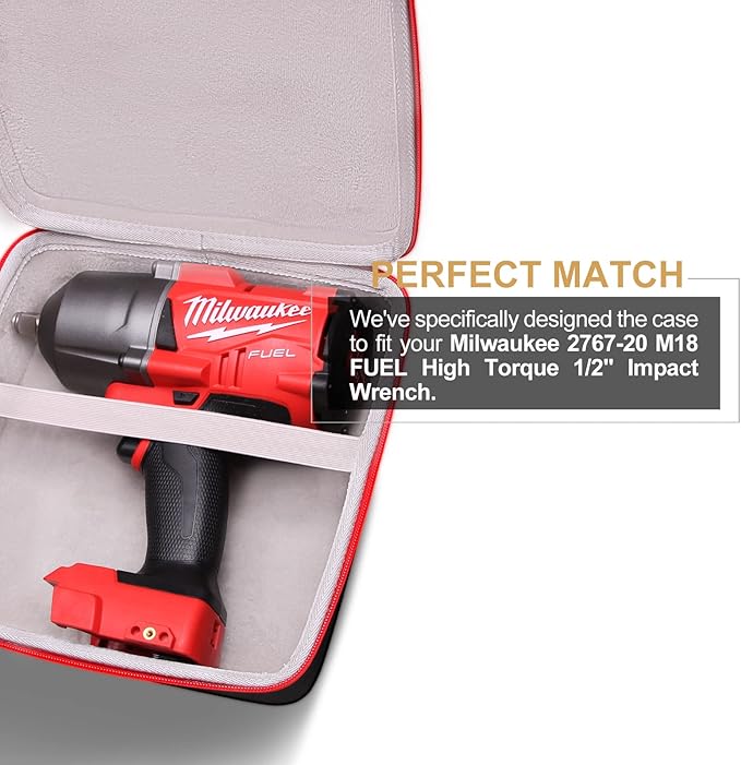 LTGEM Case Compatible with Milwaukee 2767-20/2962-20/2960-20 M18 FUEL High Torque 1/2" Impact Wrench, Case Only