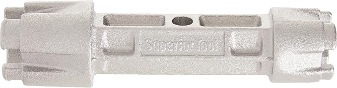 Superior Tool 06020 Tub Drain Wrench (Dumbell Wrench)-Dual Ended Drain Wrench that fits 3/8 or 1/2 Inch Ratchet Wrench
