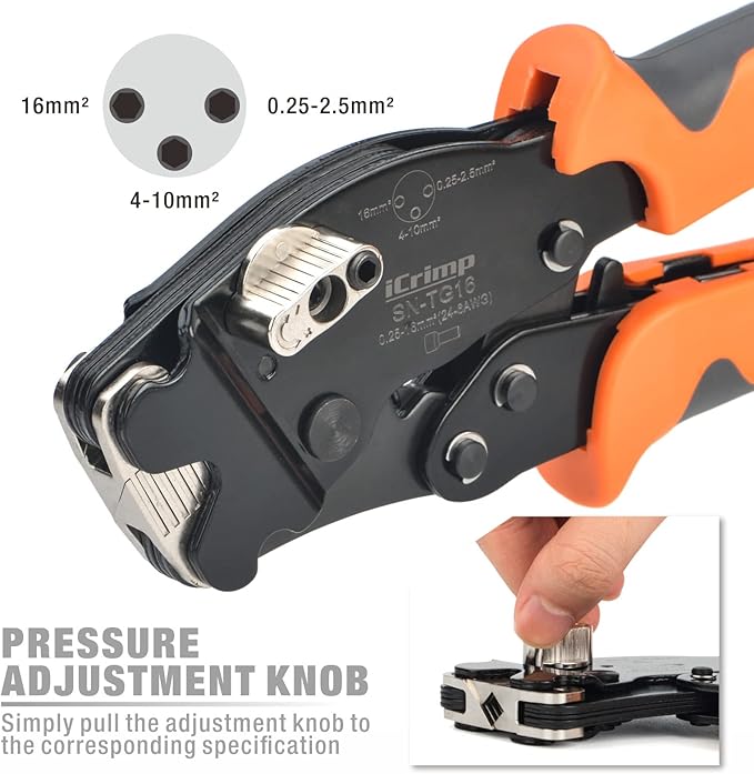 iCrimp Square Ratchet Crimper for End Sleeves and Ferrules AWG 24-6