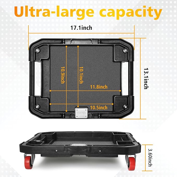 ELAFROS Tool Creeper Rolling Tool Tray With 4 Swivel Casters Caddy Tray For Automotive, Mechanics, DIY enthusiasts, and garages,55 lbs Capacity