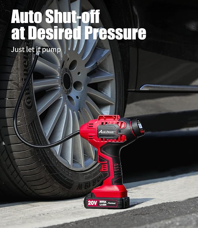 AVID POWER Tire Inflator Air Compressor Bundle with 20V Cordless Drill Set with 22pcs Drill Bits
