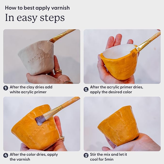 Sculpd 70 ml Air Dry Clay Glaze - Matte, Scratch Resistant and Waterproof Pottery Glaze, Matte Varnish for Air Dry Clay