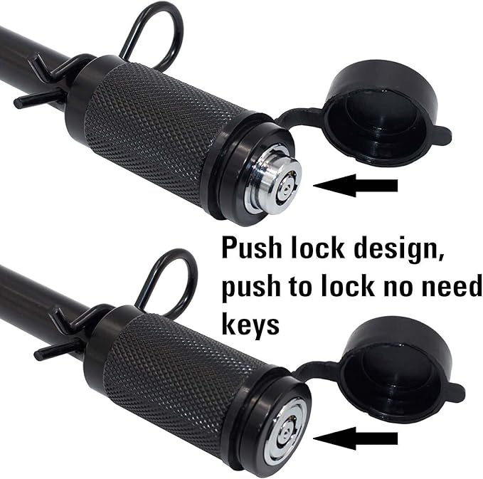 TowWorks 79833 Keyed Alike 5/8" Trailer Hitch Lock with Extra Long 4-1/2" Span, Double Safety Tow Hitch Locking Pin for 3" Receivers and Adjustable Channel Mounts, 3-Pack