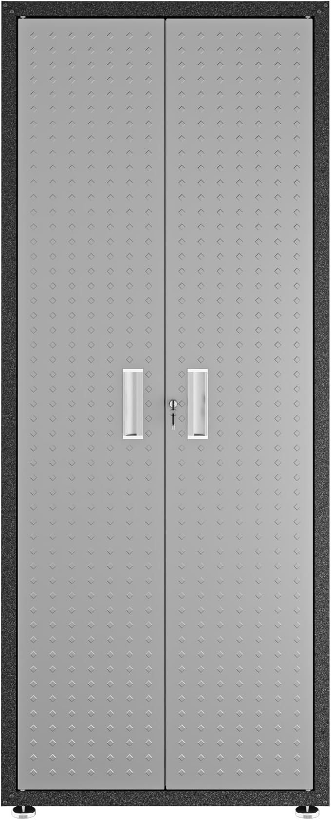 Manhattan Comfort Fortress Standing Cabinet Storage, Black/Gray