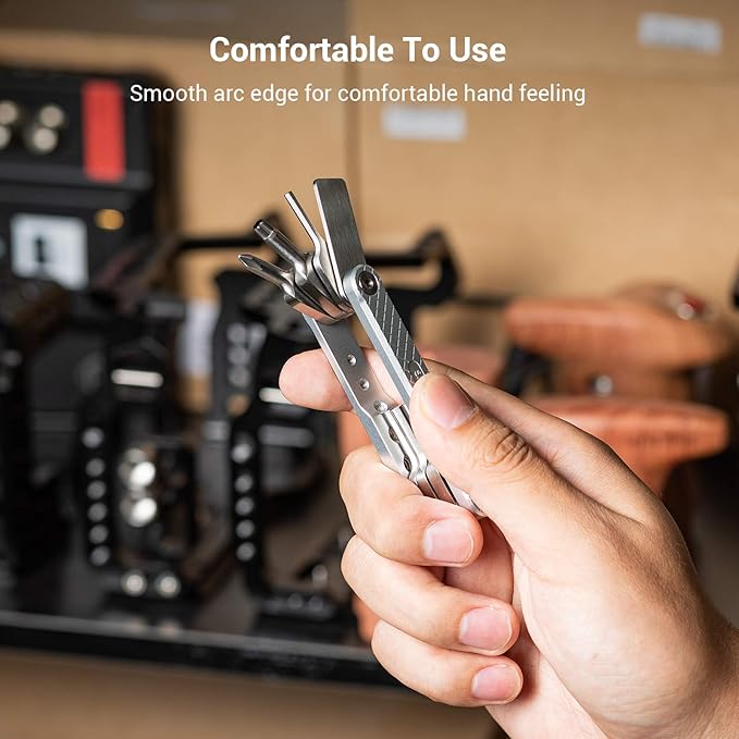 SMALLRIG Folding Tool Set with Screwdrivers and Hex Key Wrenches, Seven Functional Tools Included (Silver) - AAK2213D