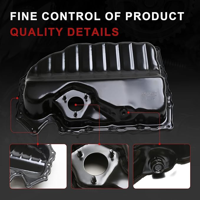 06J103600AF 06J103600BF Lower Engine Oil Pan Sump with Drain Plug Compatible with VW Jetta Passat Tiguan Eos CC Beetle Arteon Golf Audi A3 S3 Q3 TT Skoda Seat 1.8L 2.0L