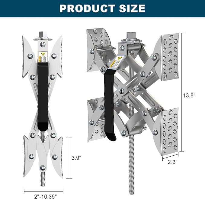 RV X Chocks Wheel Stabilizer for Travel Trailers, 2 Pack RV X-Shaped Wheel Chocks Open 2'' to 10'', Camper RV Tire Chock Stabilizers Locking Chock with Wrench for Travel Trailer Accessories