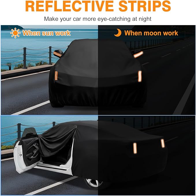 Car Cover Custom Fit for Chevy Camaro 2010-2026, Outdoor Waterproof All Weather Heavy Duty Full Exterior Cover for Sun Rain Snow UV Dust Protection with Door Zipper