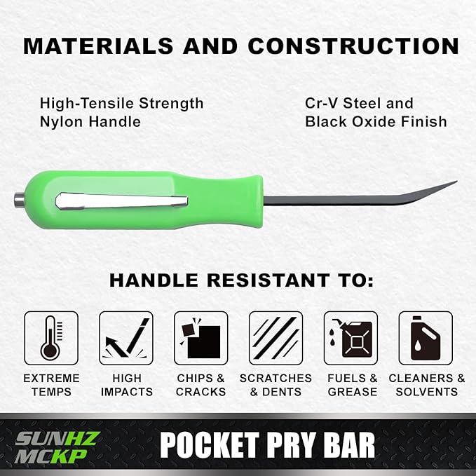 SUNHZMCKP 4 PCS Small Pry Bar, Multifunction Mini Pocket Pry Bar Tool with Magnet Top, for Car Repair Home Office Mechanics Electricians Repair