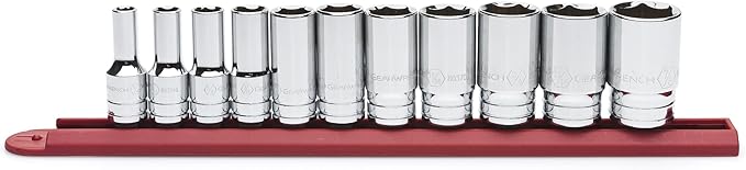 GEARWRENCH 11 Pc. 3/8" Drive 6 Pt. Mid-Length Socket Set, SAE - 80555S