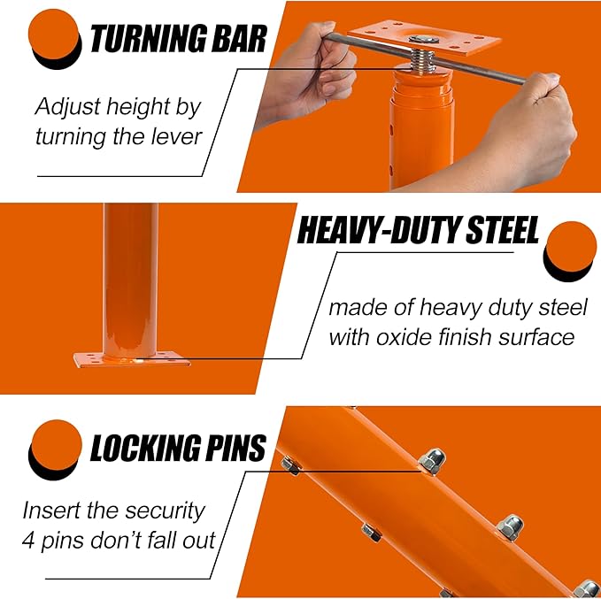 54"-155" Floor Jack Stands Pole Adjustable Construction Leveling House Jack, 18,000 lbs Max Capacity, Telescoping Heavy Duty Jack for Basement Crawl Space Support