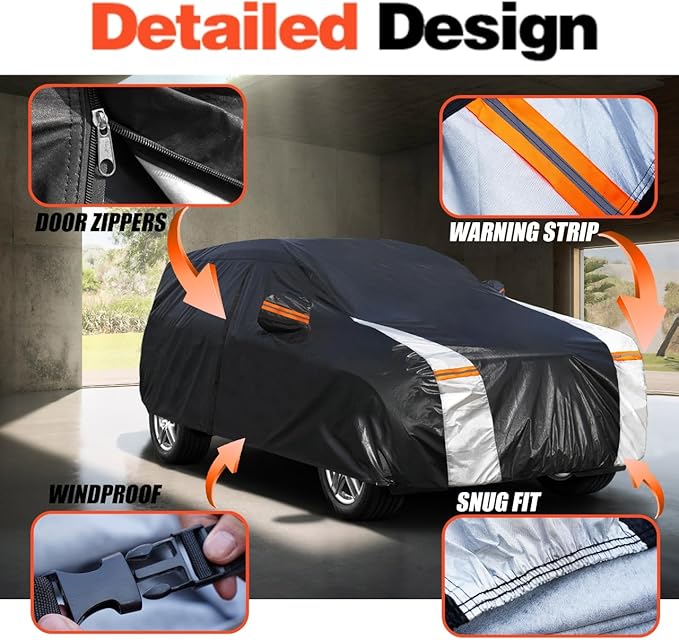 Subaru Ascent Car Cover 100% Waterproof All Weather, Gift with Towel, 10 Layers SUV Car Cover Custom Fit 2018-2026 Subaru Ascent, Full Exterior Covers Rain Sun UV Protection with Door Zipper.