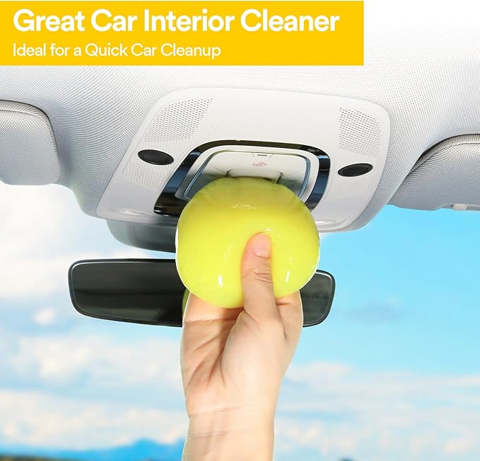 PULIDIKI Car Cleaning Gel Detailing Kit Clean Putty Gel Reusable Auto Detail Tools Car Slime Cleaner Cleaning Supplies, Dust Remover Gifts for Men Women Yellow
