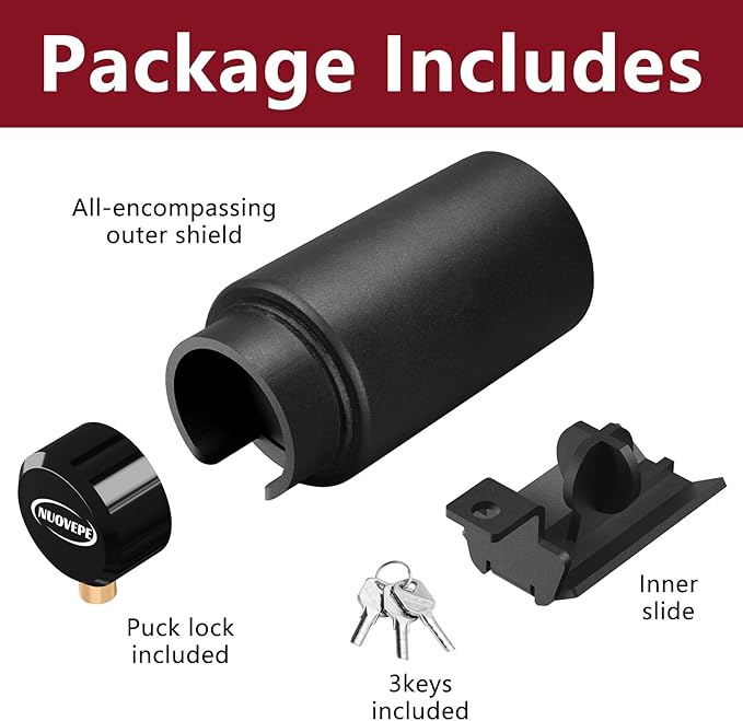 2516-B Heavy Duty Trailer Hitch Lock – Compatible with 2-5/16" Bulldog or Ram Couplers, Anti-Theft Tongue Lock for RV, Boat, Cargo, Utility, and Livestock Trailers (Black)