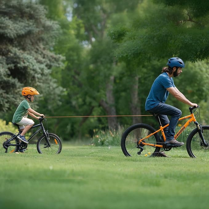 ENLEE Mountain Bike Tow Strap for Kids, Auto-Retractable Outdoor Riding Parent-Child Tow Rope with One Hook