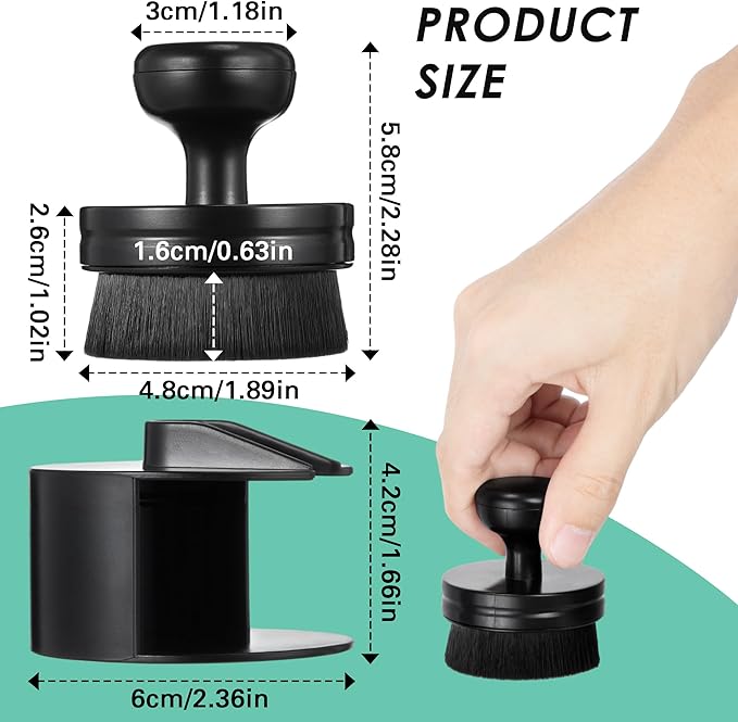 Dreyoo 2 Pack Car Tire Shine Applicator, Auto Detail Brush, Portable Car Tire Brush with Seal Cover Design, High Density Soft Detailing Bristles for Vehicles Wheel Shine Polish Wax Applicator (Black)