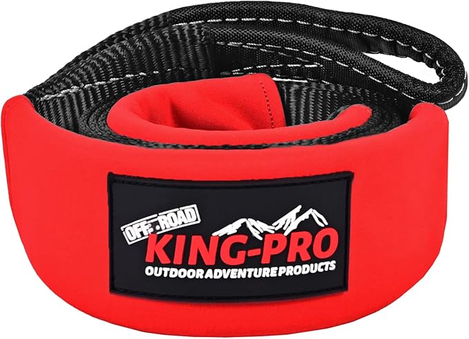 KING-PRO Tree Saver Strap 3in x 8ft, Emergency Recovery Tow Strap 33,000lbs Break Strength Tree Trunk Protector Rope for SUV ATV Off Road