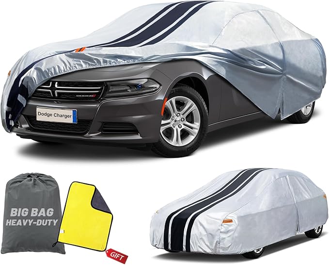 Car Cover Custom Fit for Dodge Charger (2006-2025), Dodge Challenger (2008-2025) Waterproof All Weather for Automobiles Full Exterior Cover Rain Sun Snow UV Protector.