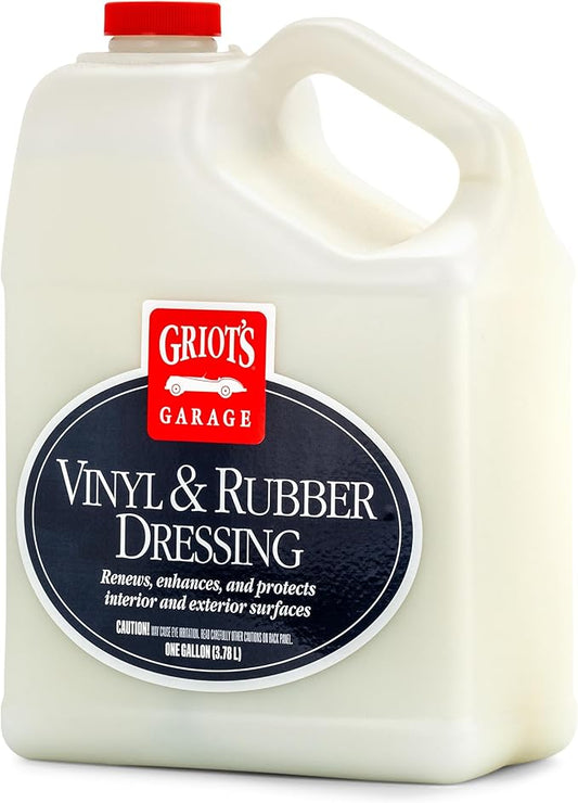 Griot's Garage Vinyl and Rubber Dressing for Car Detailing, Exterior and Interior Auto Cleaner and Protectant for Trim, Tires, Plastic, and More, 11175, One Gallon