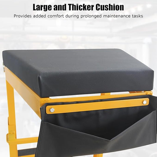 Automotive Top side Creeper, Adjustable Top Side Engine Creeper 48"-66", 400 LBS Capacity Heavy Duty Automotive Engine Creeper with Padded Deck & 4 Swivel Caster Wheels, Black Mat and Yellow Body
