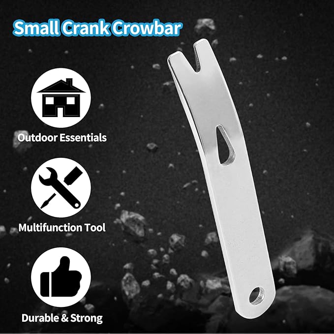 Biaungdo 4 Pcs Mini Crank Crowbar, Stainless Steel Mini EDC Pry Bar Keychain Multi-function Pocket EDC Tools Survival Scraper Opener for Outdoor, Indoors(3 Inch)