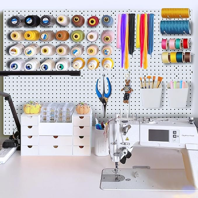 FZK Peg Board,Pegboard 32''*32'', White Pegboard 4pcs and 33 Accessories, Pegboard Wall Organizer, Peg Boards, Peg Boards for Walls, ABS Plastic Craft Room Garage Kitchen office