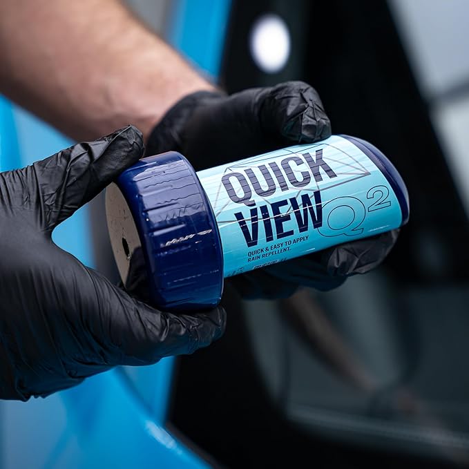 GYEON Quartz QuickView Ceramic Rain Repellent Glass Coating Extremely Hydrophobic Easy Apply Fast Drying Professional Grade Visibility Safety