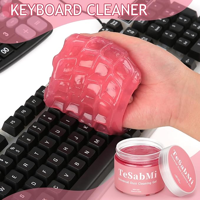 Car Cleaning Gel Car Cleaning Putty Car Putty Car Interior Cleaner Car Slime Car Detailing Kit Car Accessories Easter Gifts for Teen Men Women Stocking Stuffers Pink