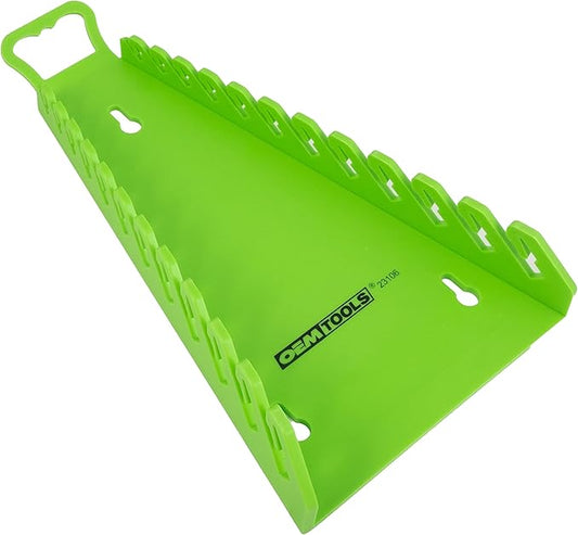 OEMTOOLS 23106 Reverse Wrench Organizer With Handle, For Shop, Garage, Or Tool Box, Organizers And Storage for Convenient Carrying, Case For Wrenches Or Pegboard Tool Holder, 13.8 Inches, Green