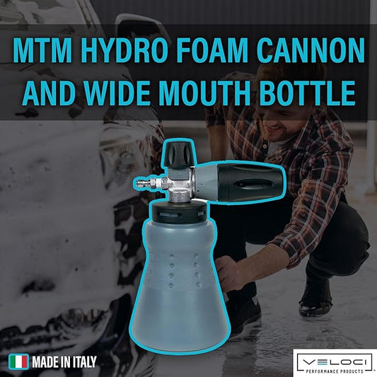 MTM Hydro PF22 Foam Cannon with Wide Mouth Bottle for Pressure Washer, Commercial Grade