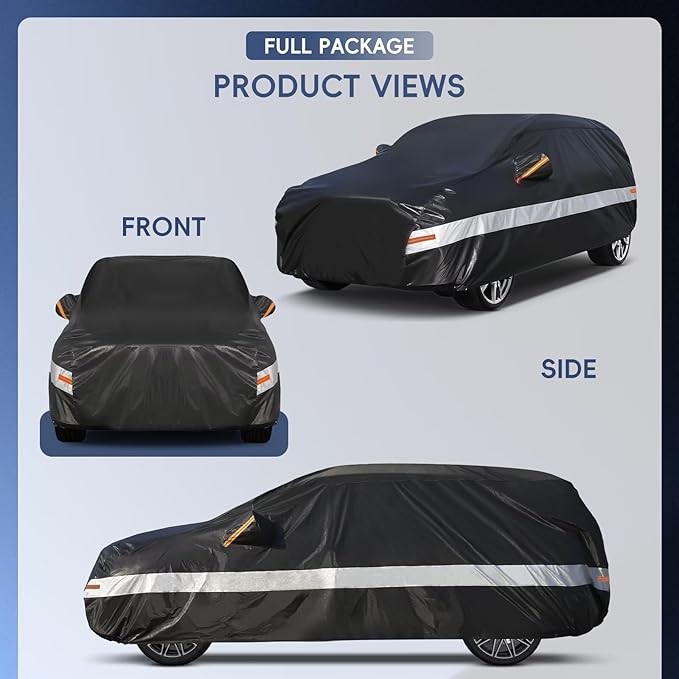 10 Layers SUV Car Cover Custom Fit for Honda Element (2002-2012), Waterproof All Weather for Automobiles, Outdoor Full Cover Sun Dust Rain Protection with Cotton. Black