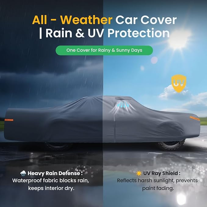 2026 Upgrade Car Cover Waterproof All Weather, Heavy Duty Outdoor Car Cover Universal Fit Sedan Coupe Chevrolet Caprice, Buick Roadmaster/Riviera, Ford Crown Victoria, Cadillac DTS etc.