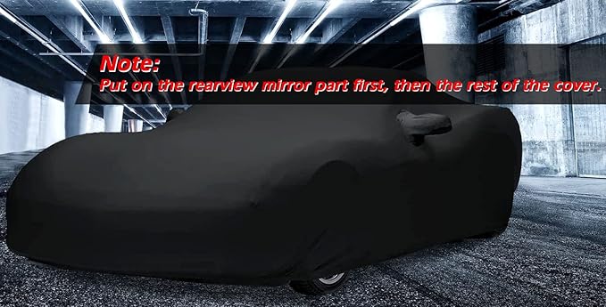 Car Cover Indoor Compatible with Corvette C6 2005-2013, Stretch Satin Dust-Proof Protection Ultimate Custom Full Car Cover for Underground Garage, Car Show