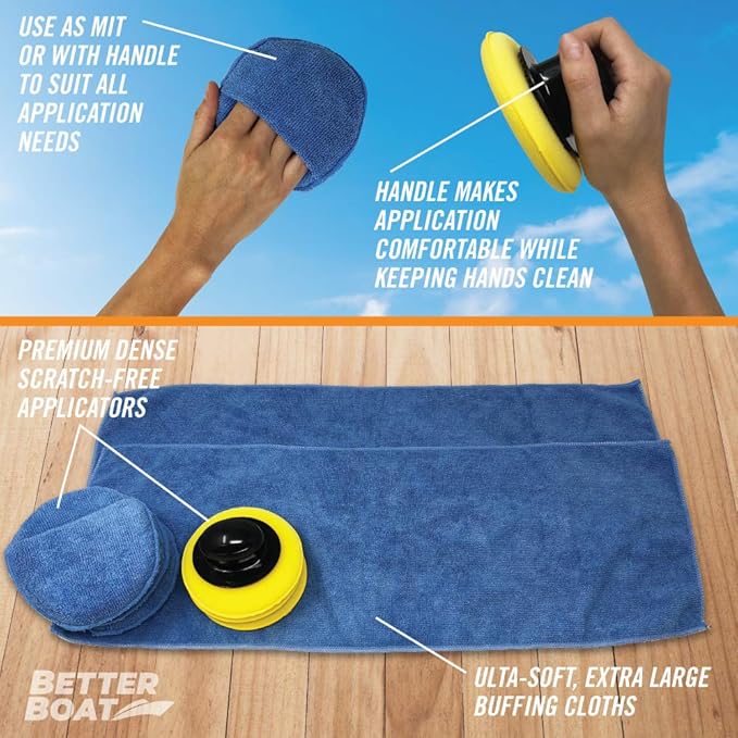 Microfiber Wax Applicator Pads, Soft Foam Hand Polish Sponges and Cloth Buffers, Bulk Waxing and Detailing Set for Boats and Cars, Polishing Application Pack
