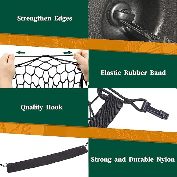 Envelope Style Cargo Net Compatible with Chevrolet Chevy Suburban, Cadillac Escalade, GMC Yukon XL Denali SLE SLT AT4 New 2026 2025 2024 2023 2022 2021 2020 2019 2018-2015 Trunk Car Tailgate Netting