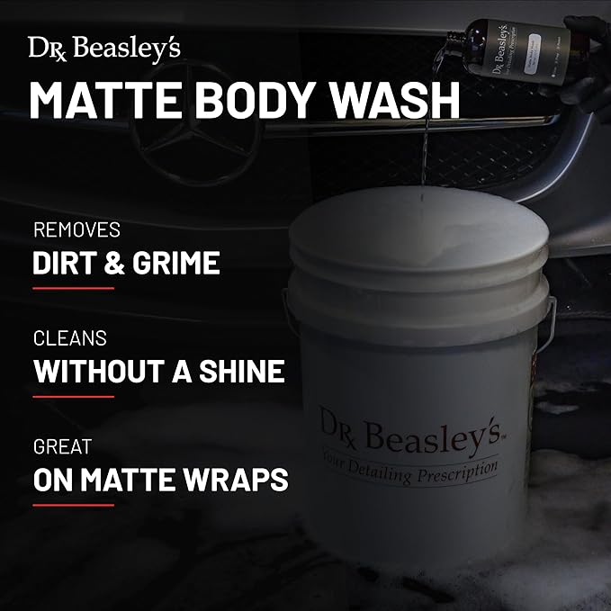 Dr. Beasley's - MP10D128 Matte Body Wash - 1 Gallon, Premium Matte Car Wash Soap, pH Balanced, Readily Biodegradable, White