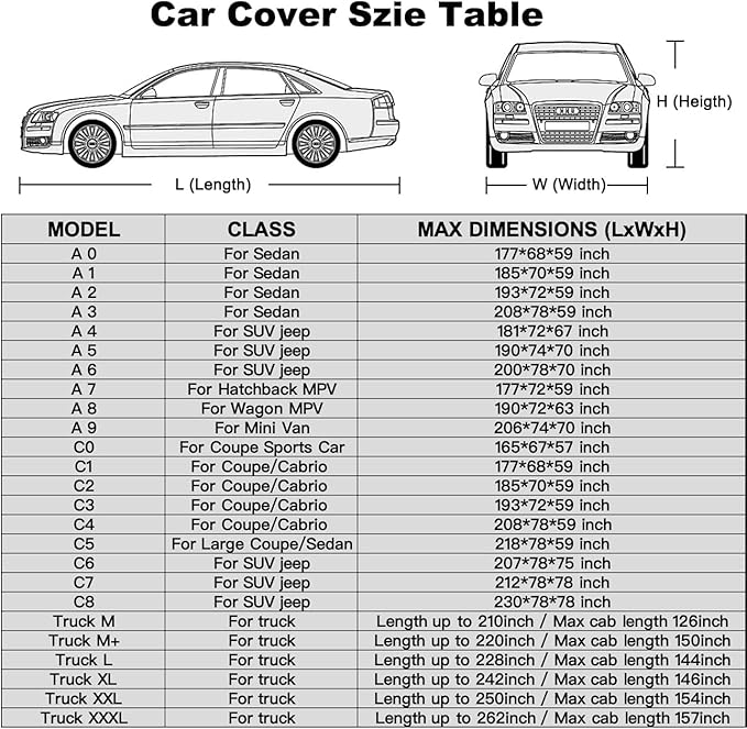 Kayme 7 Layers Truck Cover Waterproof All Weather, Heavy Duty Outdoor Pickup Cover Sun Uv Rain Protection, Universal Fit for Ford F-250, Silverado 1500 2500 3500, Nissan Titan.(Length Up to 248 inch)