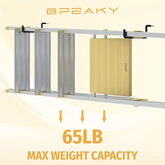 Screw in Ladder Hook, Black Heavy Duty Tool Holders 4PC, Bike Hooks, Wall Mount Garage Storage Hanger, Shelf Organizer for Hanging Bike, Ladder, Folding Chair, Cord (8.46'' (Width:2''))