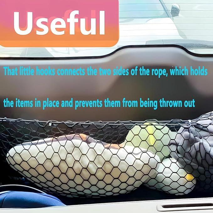 Car Rear Cargo Net, Adjustable Elastic Storage Organizer Net, Trunk Cargo Storage Net Compatible with 2018 2019 2020 2021 2022 2023 2024 2025 2026 Chevy Traverse