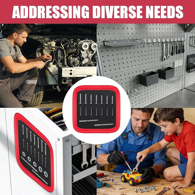 Flexible Magnetic Tool Mat, Double Sided Magnetic Mat, Flexible Magnetic Tool Tray Mat for Garage Workshop, Auto Repair Tools