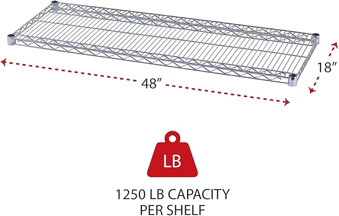 Alera ALE Industrial Wire Shelving Extra Wire Shelves, 48w x 18d, Silver (Case of 2 Shelves)