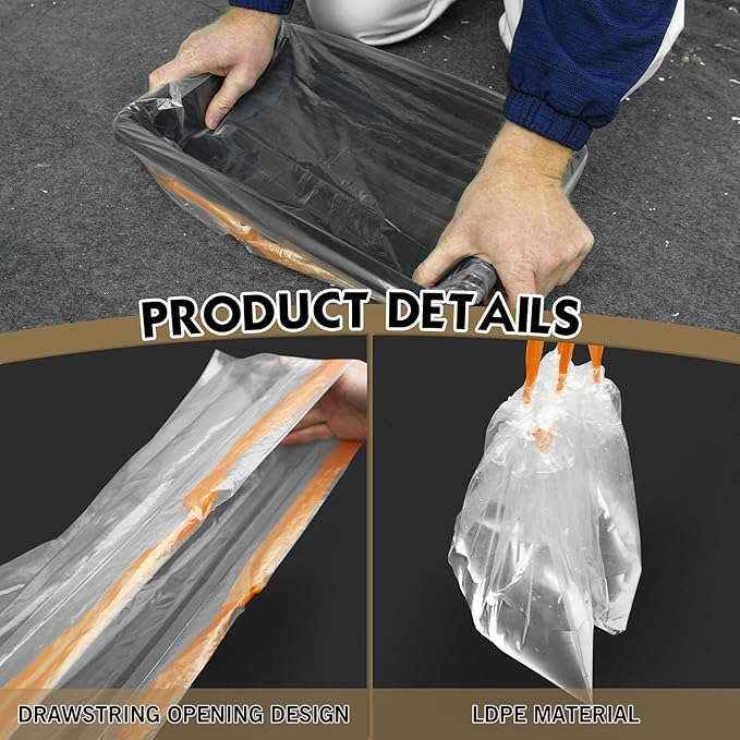 ROLLINGDOG 12 inch Disposable Paint Tray Liners - Heavy Duty LDPE Material Easy Removal and Fast cleanup(Pack of 5)
